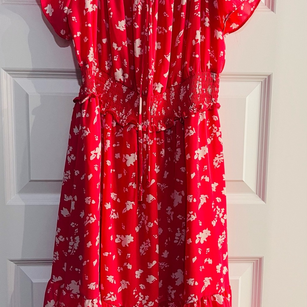 Floral Bright Pink Midi Dress